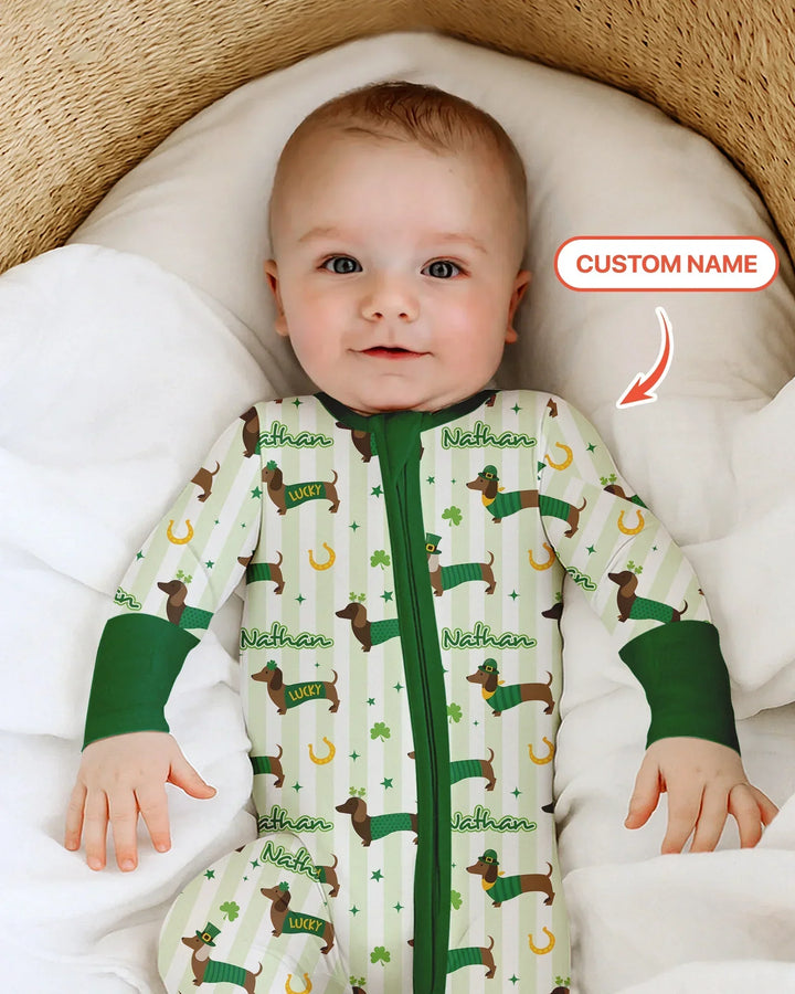 Lucky Dachshunds St. Patrick's Day Family Matching Bamboo Convertible Zippy