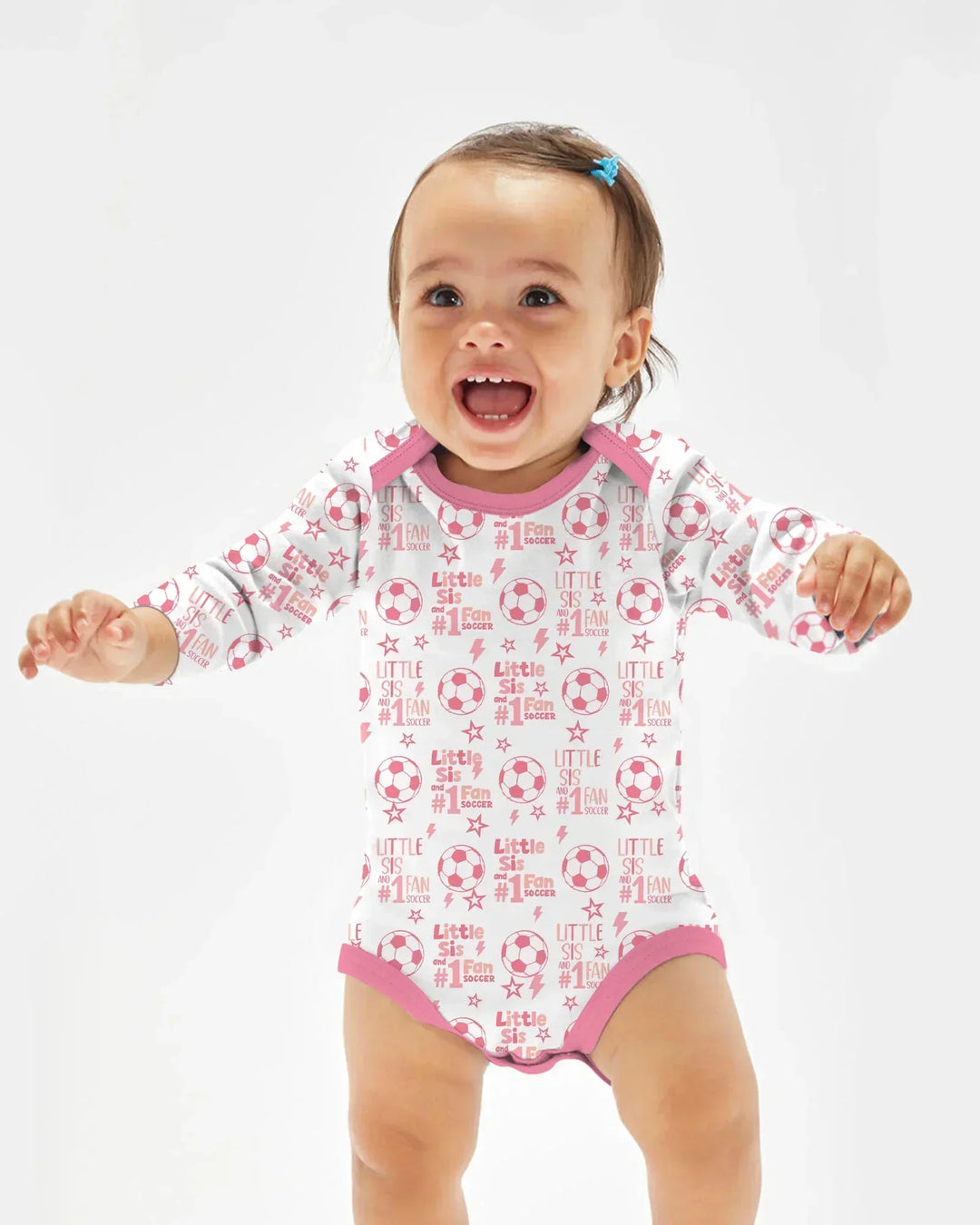 Little Sister and Bro #1 Fan Soccer Bamboo Bodysuit