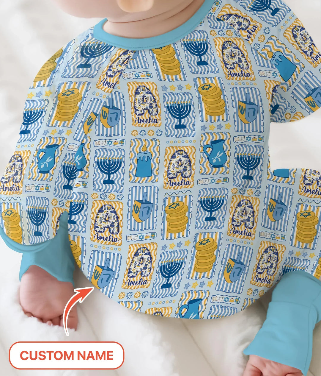 Custom Name Hanukkah Wonderland Bamboo Convertible Zippy