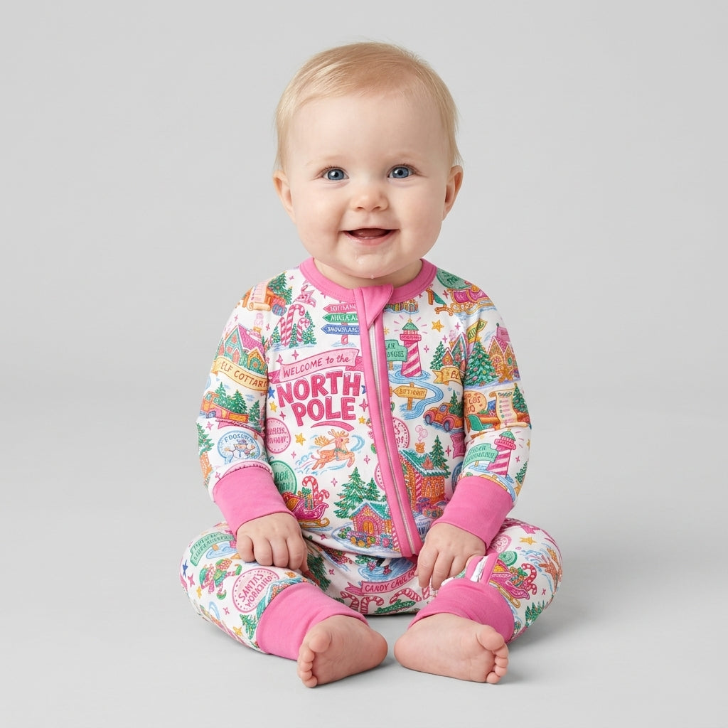 Retro North Pole Bamboo Convertible Zippy