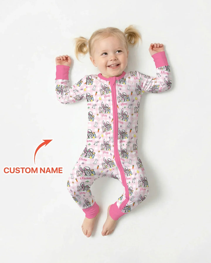 Custom Name Easter Family Matching Bamboo Convertible Zippy