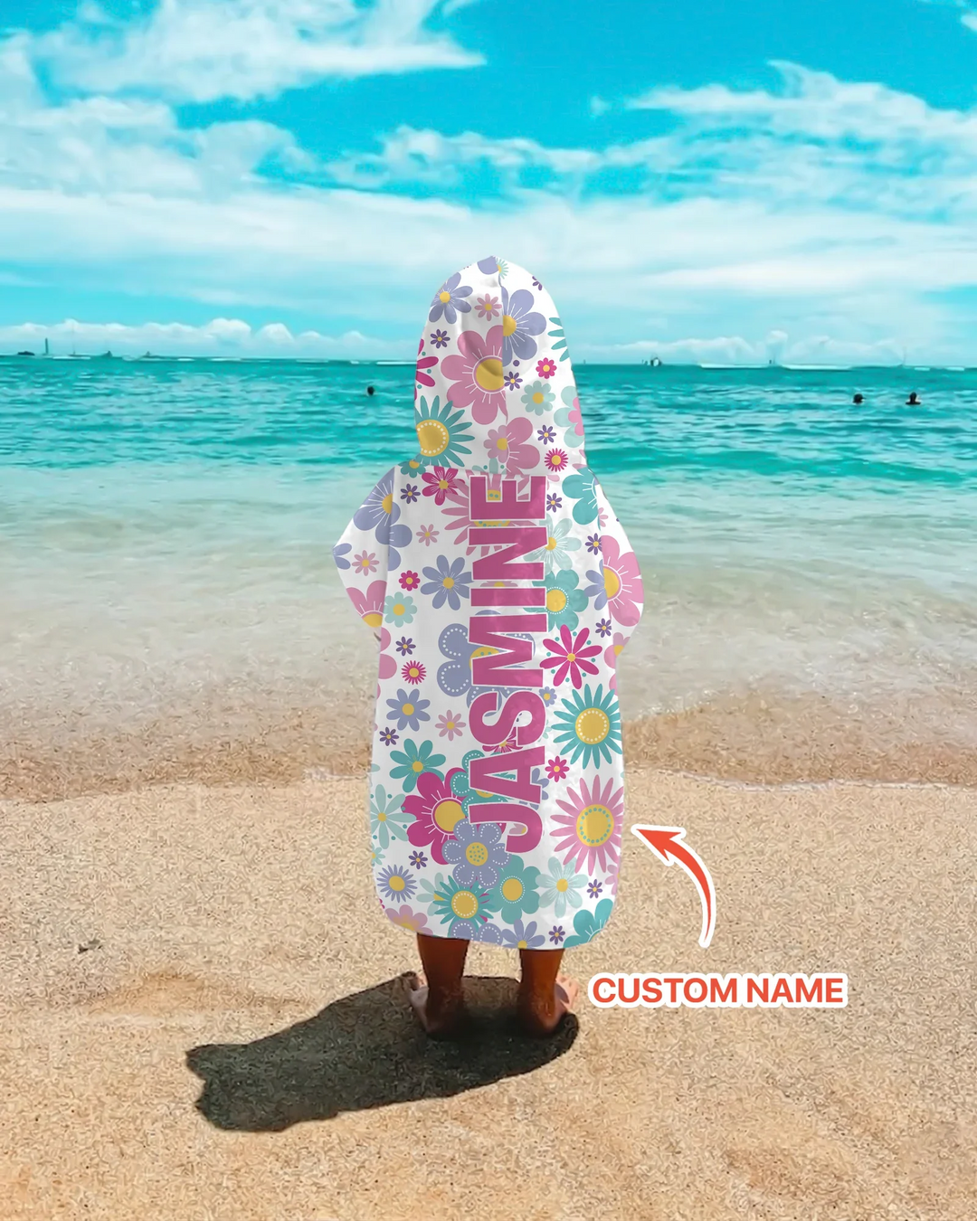 Pretty Pattern Bamboo Swim Poncho