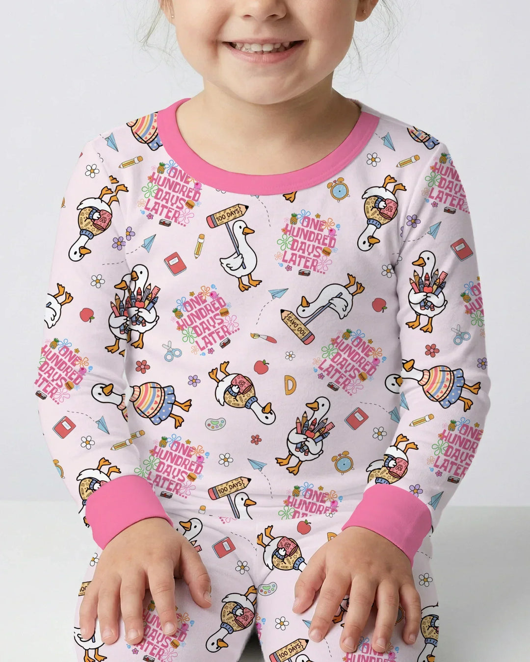 One Hundred Days Later Silly Goose Bamboo Two Piece Long Sleeve Pajama Set
