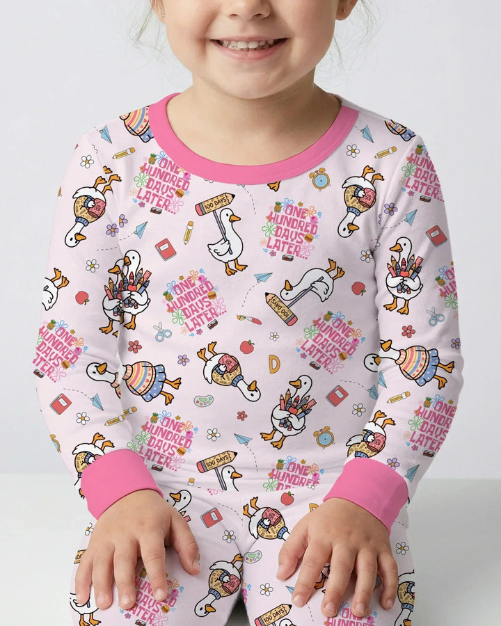 One Hundred Days Later Silly Goose Bamboo Two Piece Long Sleeve Pajama Set