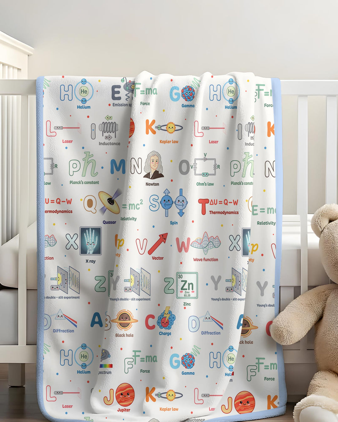 The Physics Alphabet Bamboo Blanket