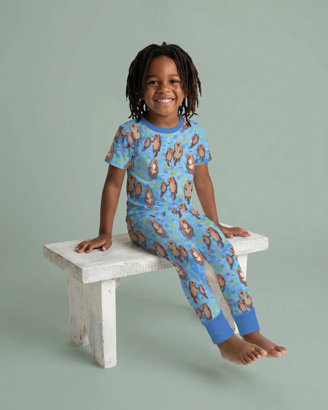 Otterly Together Bamboo Two Piece Short Sleeve Pajama Set