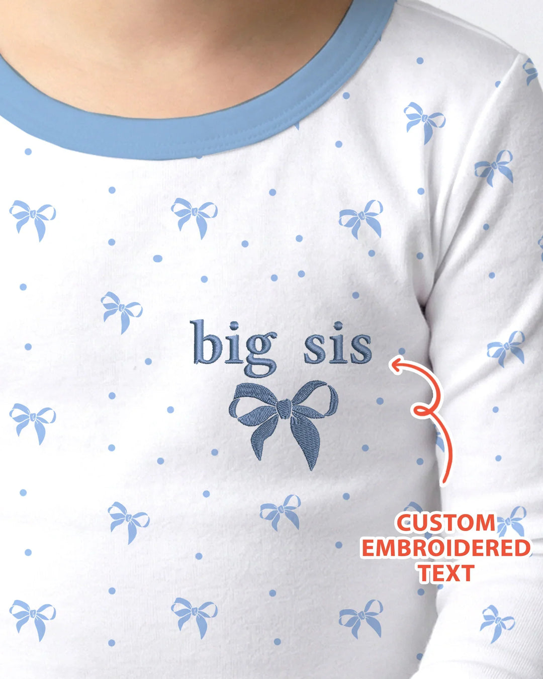 Custom Embroidered Name Mommy and Girls Matching Bamboo Two Piece Long Sleeve Pajama Set