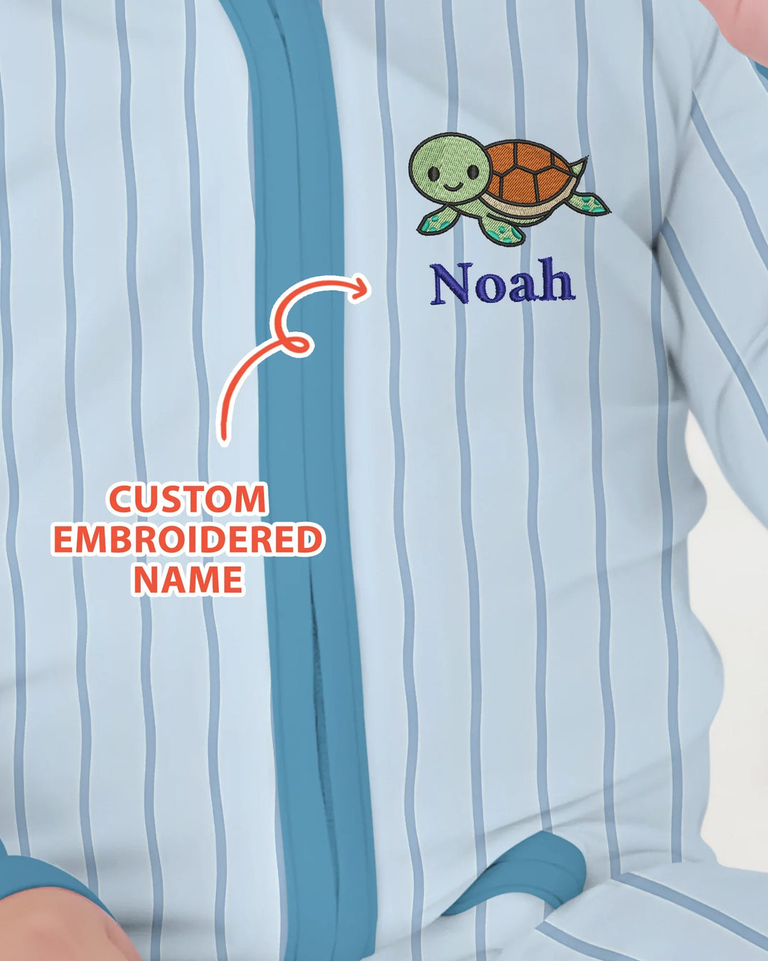 Custom Embroidered Name Marine Life Bamboo Convertible Zippy