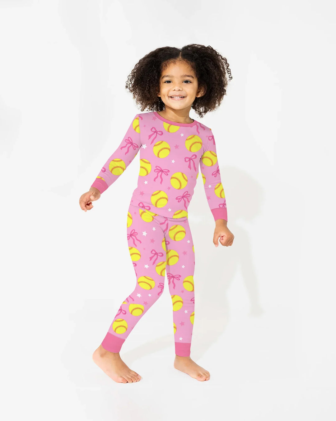 Softball Lovers Bamboo Two Piece Long Sleeve Pajama Set