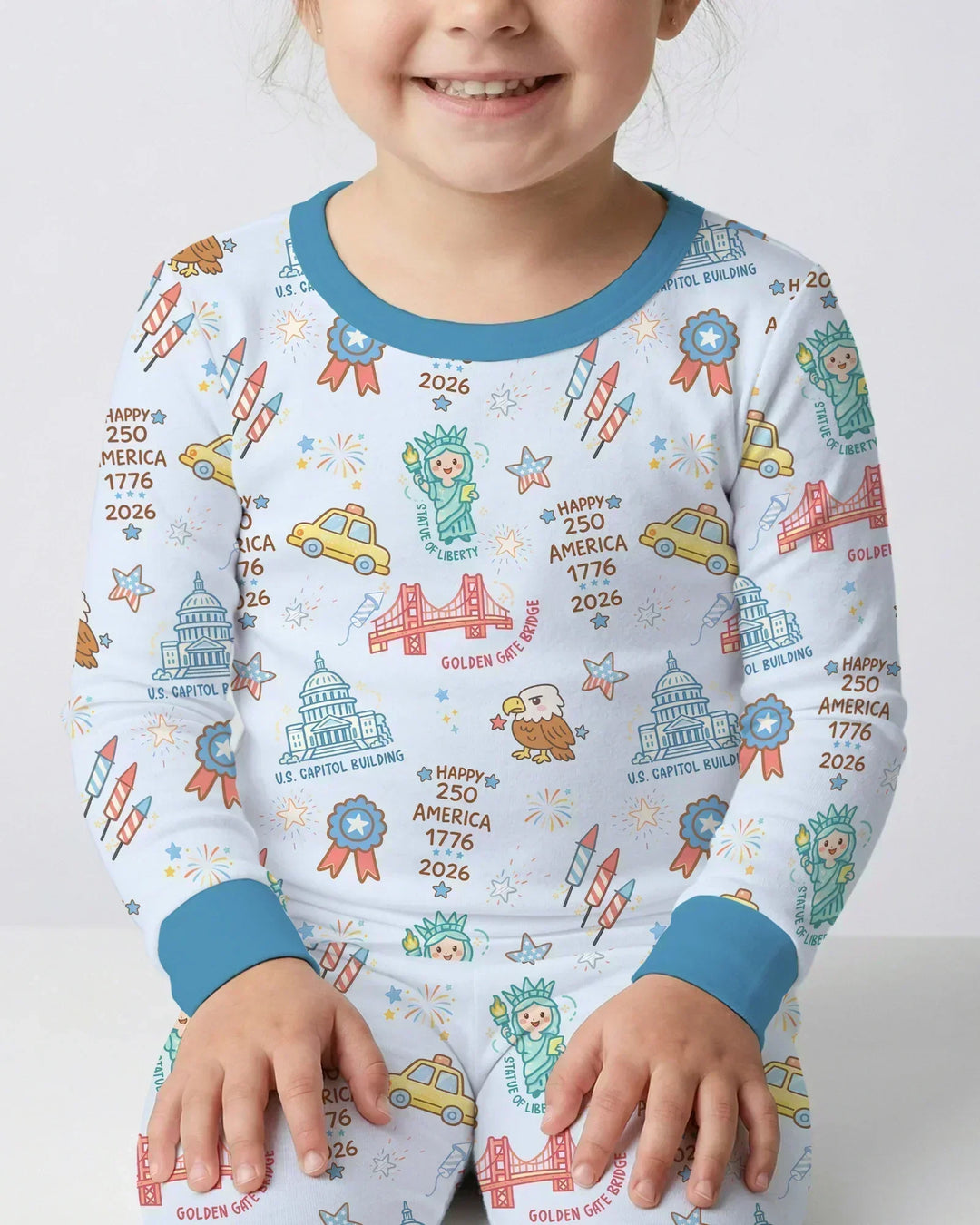 250 Years Of Freedom Bamboo Two Piece Long Sleeve Pajama Set