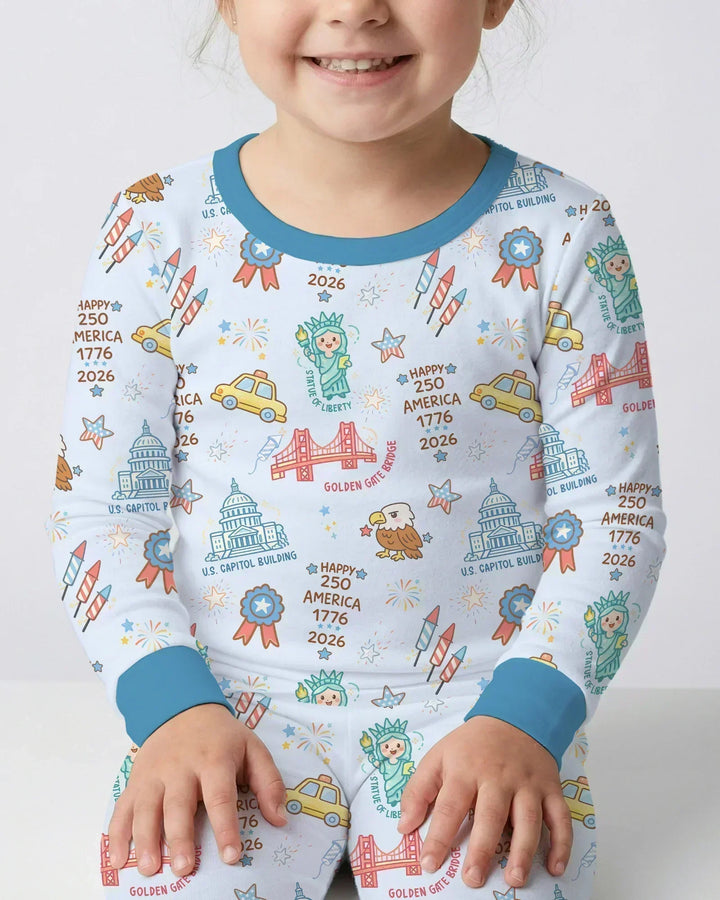 250 Years Of Freedom Bamboo Two Piece Long Sleeve Pajama Set