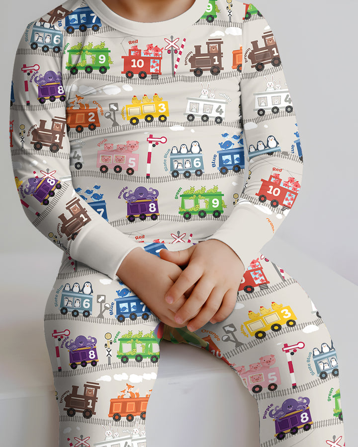 Template Bamboo Two Piece Long Sleeve Pyjamas Set
