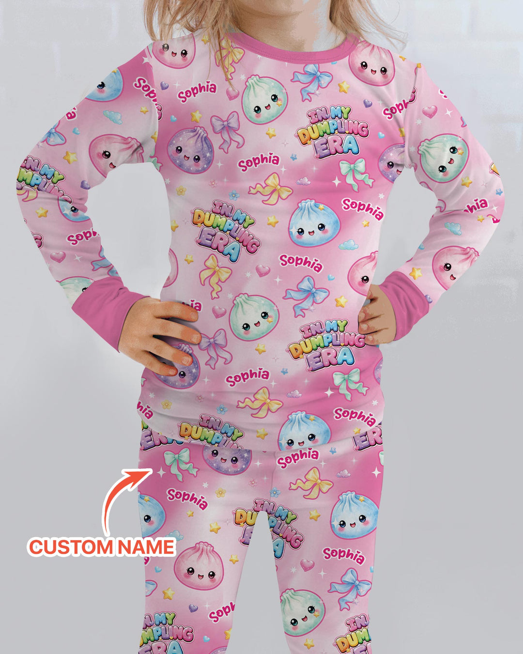Custom Name In My Dumpling Era Bamboo Two Piece Long Sleeve Pajama Set