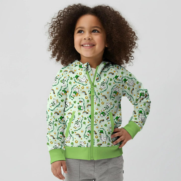 St. Patrick's Day Silly Goose Bamboo Zip Hoodie