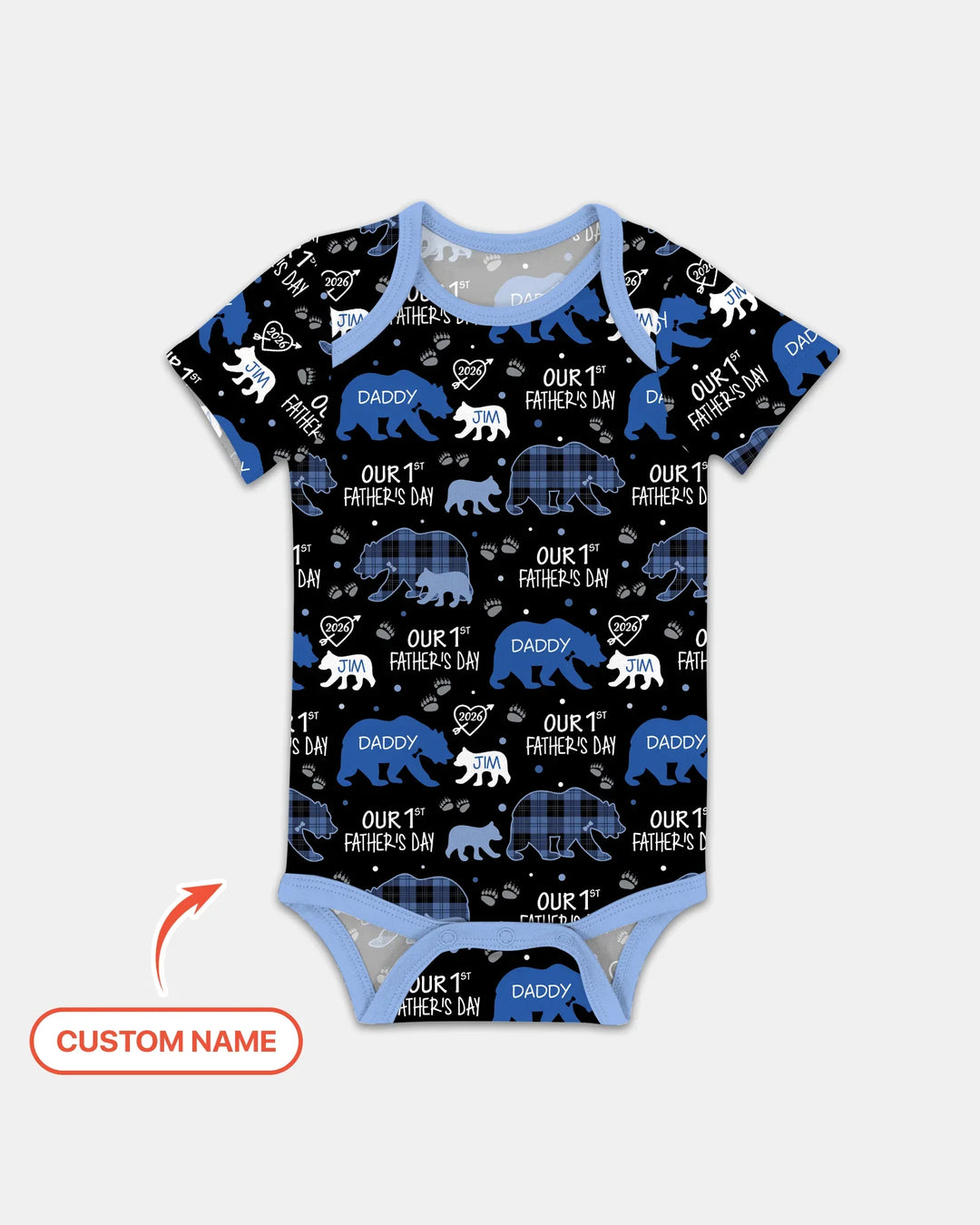 Our 1st Father's Day Daddy Bear & Me Matching Bamboo Bodysuit