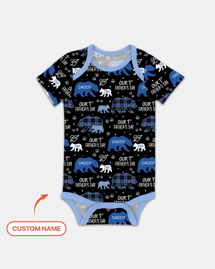 Our 1st Father's Day Daddy Bear & Me Matching Bamboo Bodysuit