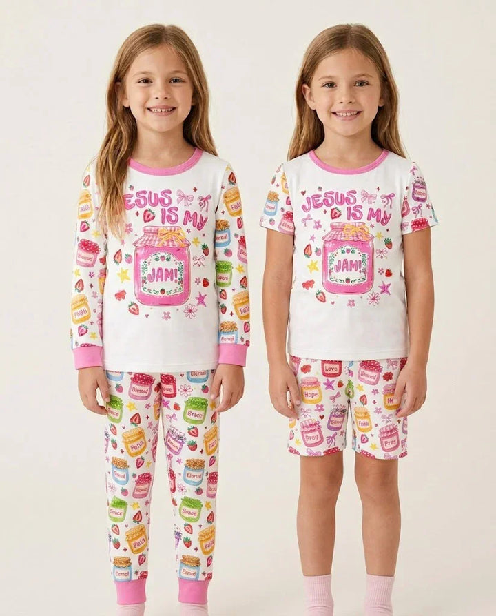 Preppy Summer Jesus Is My Jam Bamboo Two Piece Short Sleeve Pajama Set