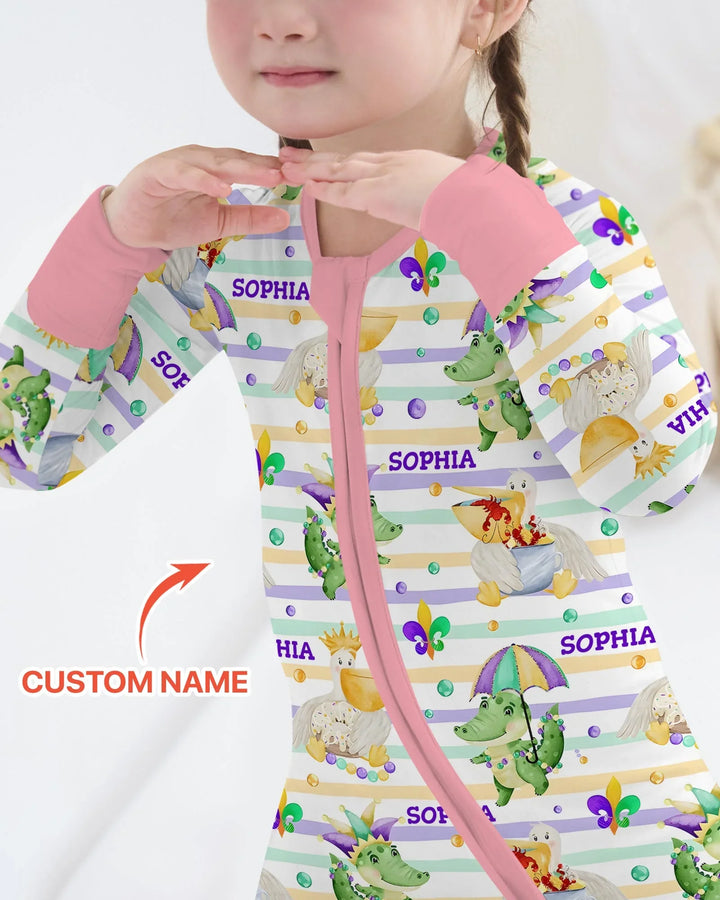Happy Mardi Gras Adventure Family Matching Bamboo Convertible Zippy