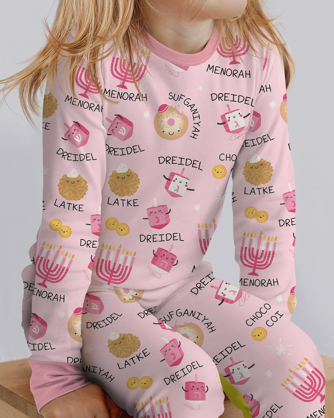 Family Hanukkah Matching Bamboo Two Piece Long Sleeve Pajama Set