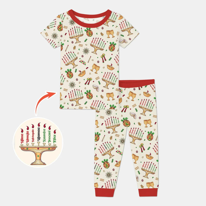 Happy Kwanzaa Bamboo Two Piece Short Sleeve Pajama Set