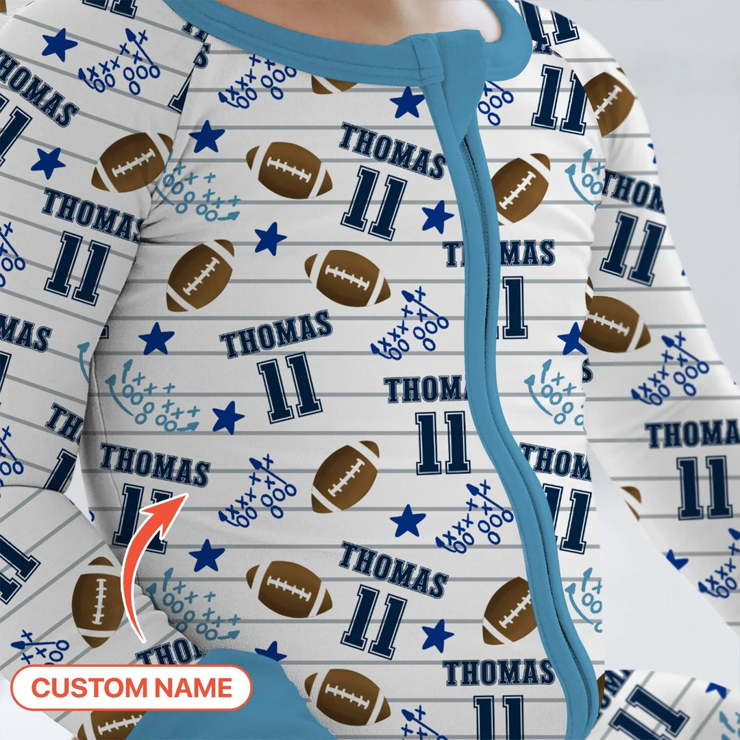 Custom Name Football Time Bamboo Convertible Zippy