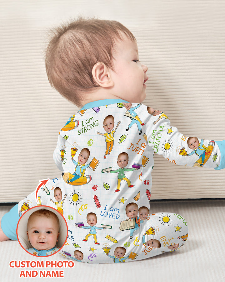 Custom Photo Kid Affirmations I Am Kind Bamboo Convertible Zippy