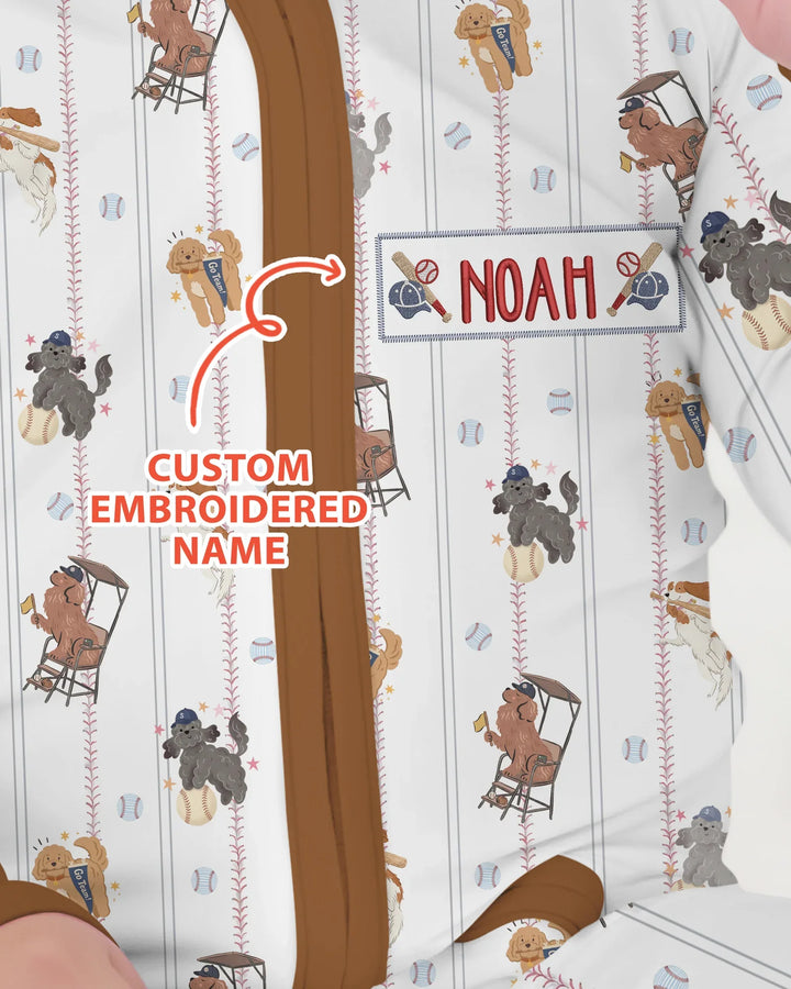 Custom Embroidered Name Baseball Bamboo Convertible Zippy