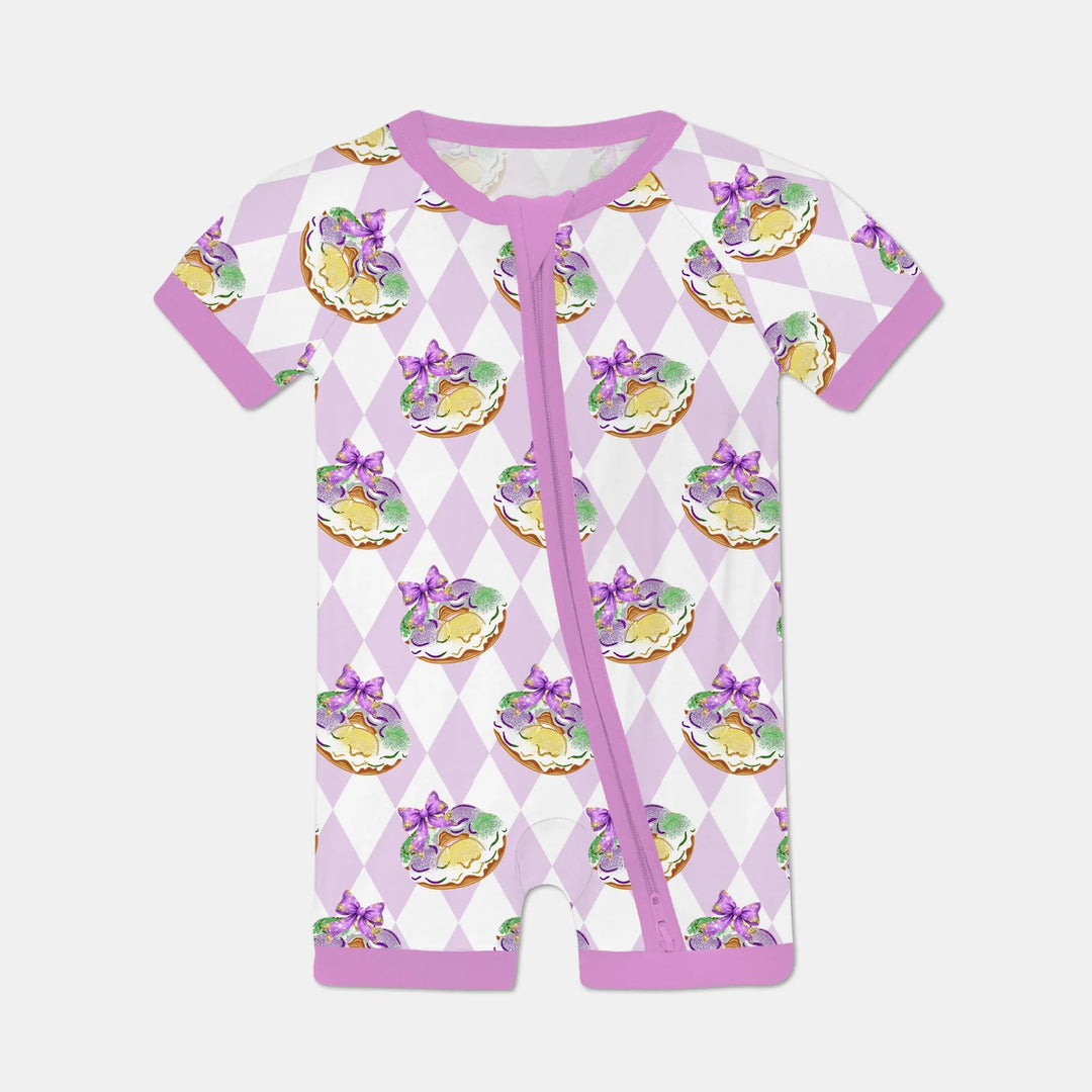 Mardi Gras Donut Bamboo Shorty Zippy