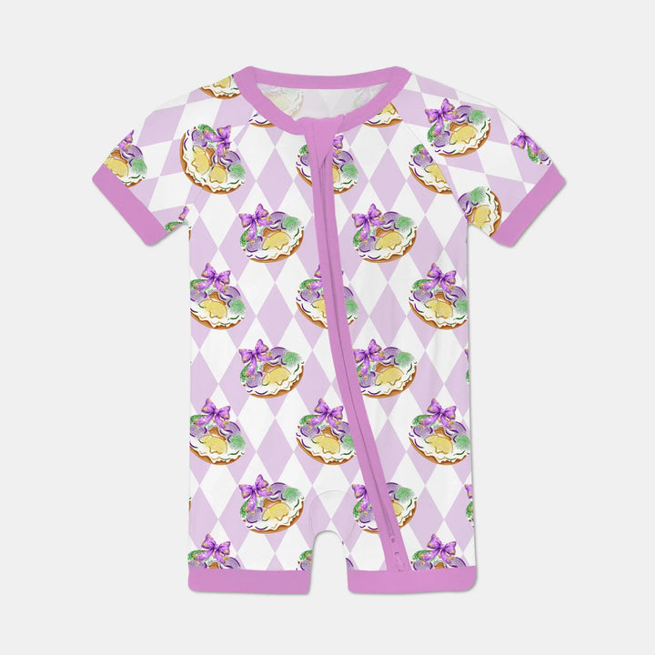 Mardi Gras Donut Bamboo Shorty Zippy