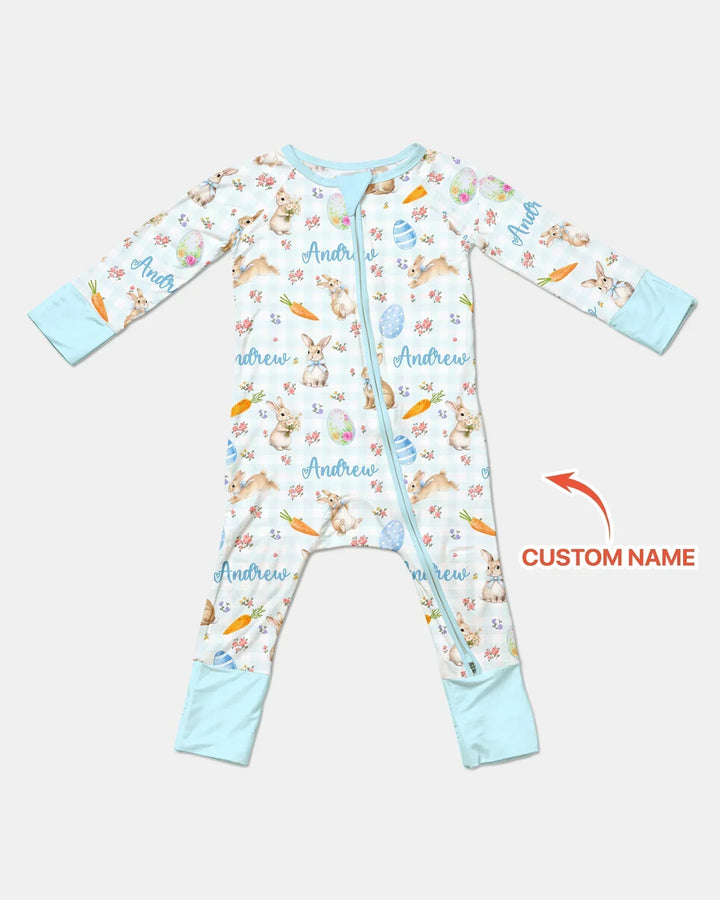 Custom Name Bunny Garden Bamboo Convertible Zippy
