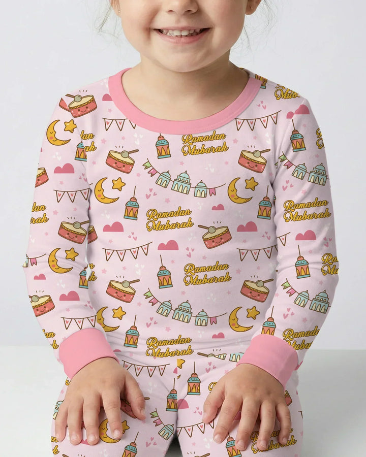 Ramadan Mubarak Bamboo Two Piece Long Sleeve Pajama Set