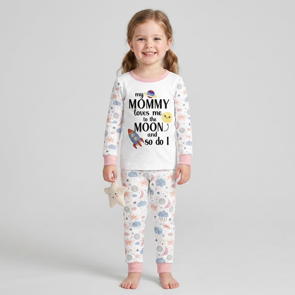My Mommy Loves Me To The Moon And So Do I Bamboo Two Piece Long Sleeve Pajama Set