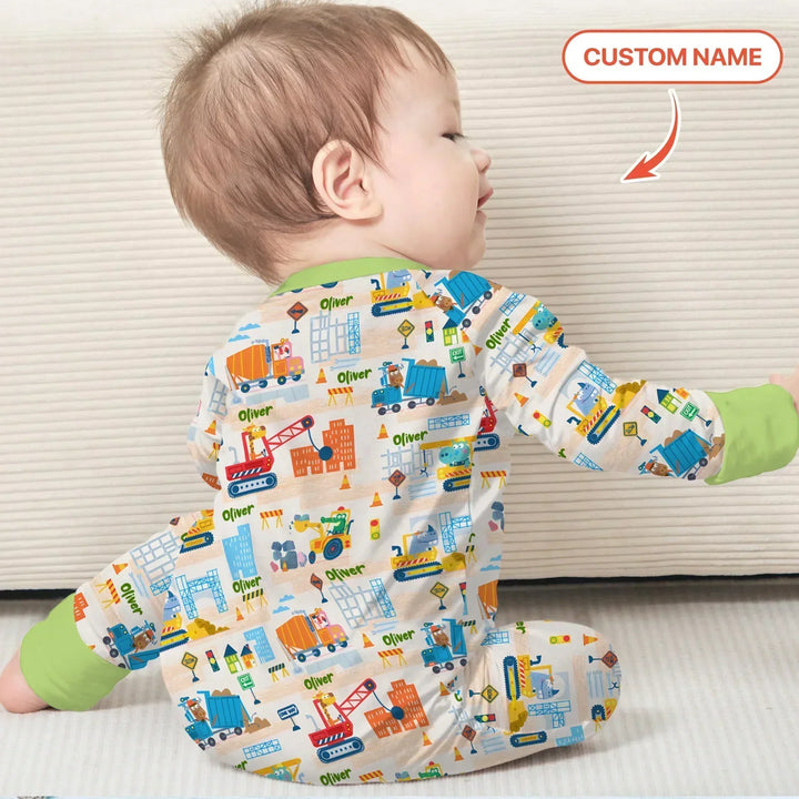 Little Builder Friends Custom Name Bamboo Convertible Zippy