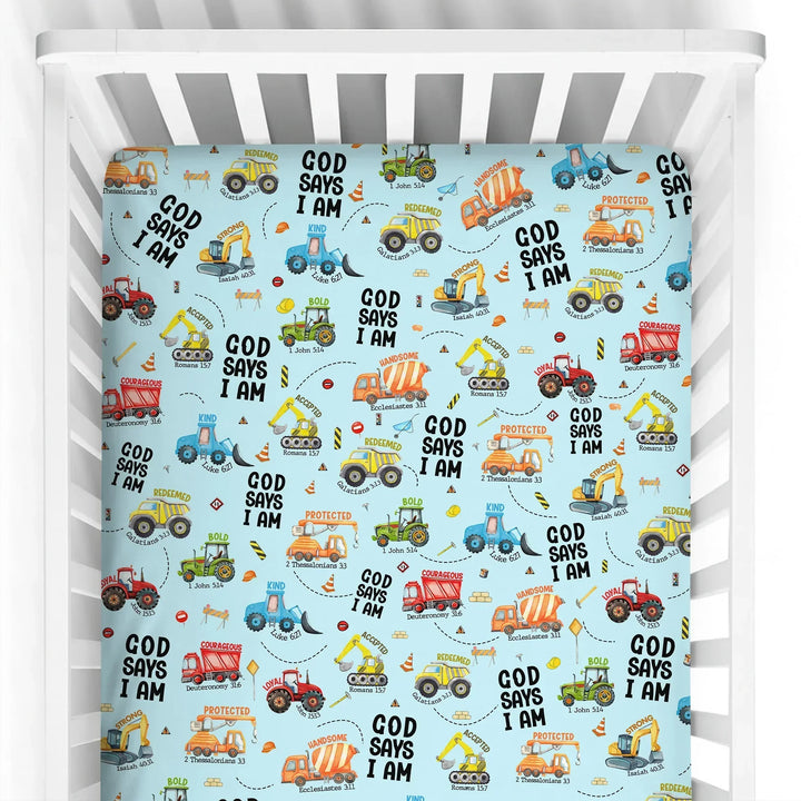 God Says I Am Bamboo Fitted Crib Sheet
