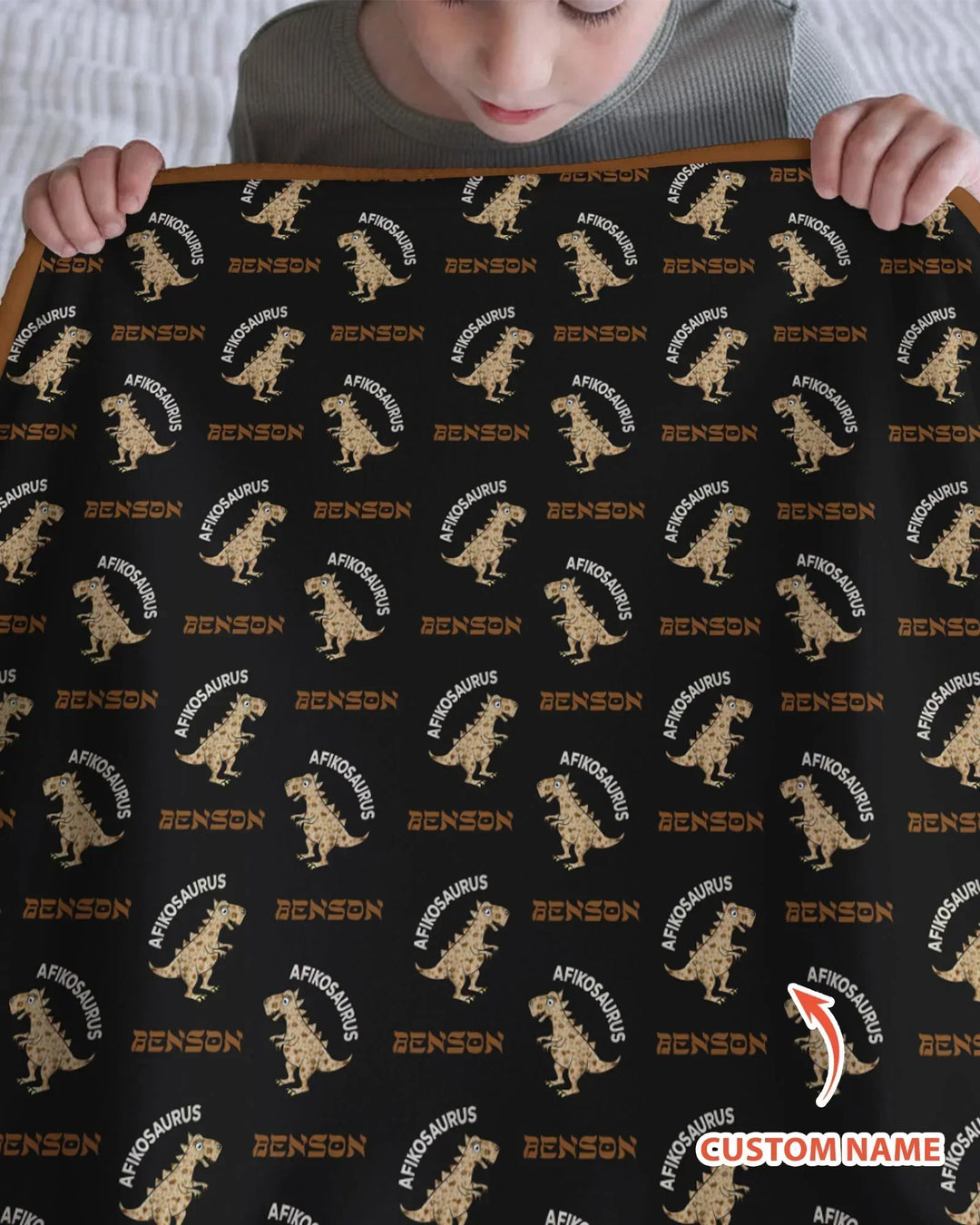 Custom Name Afikosaurus Bamboo Blanket