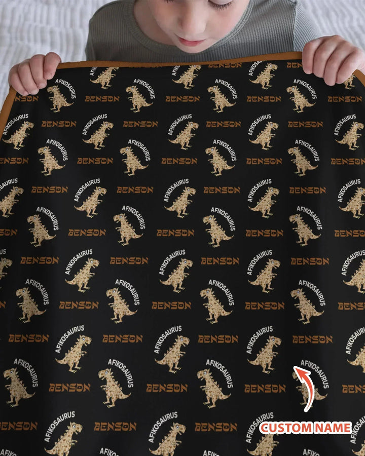 Custom Name Afikosaurus Bamboo Blanket