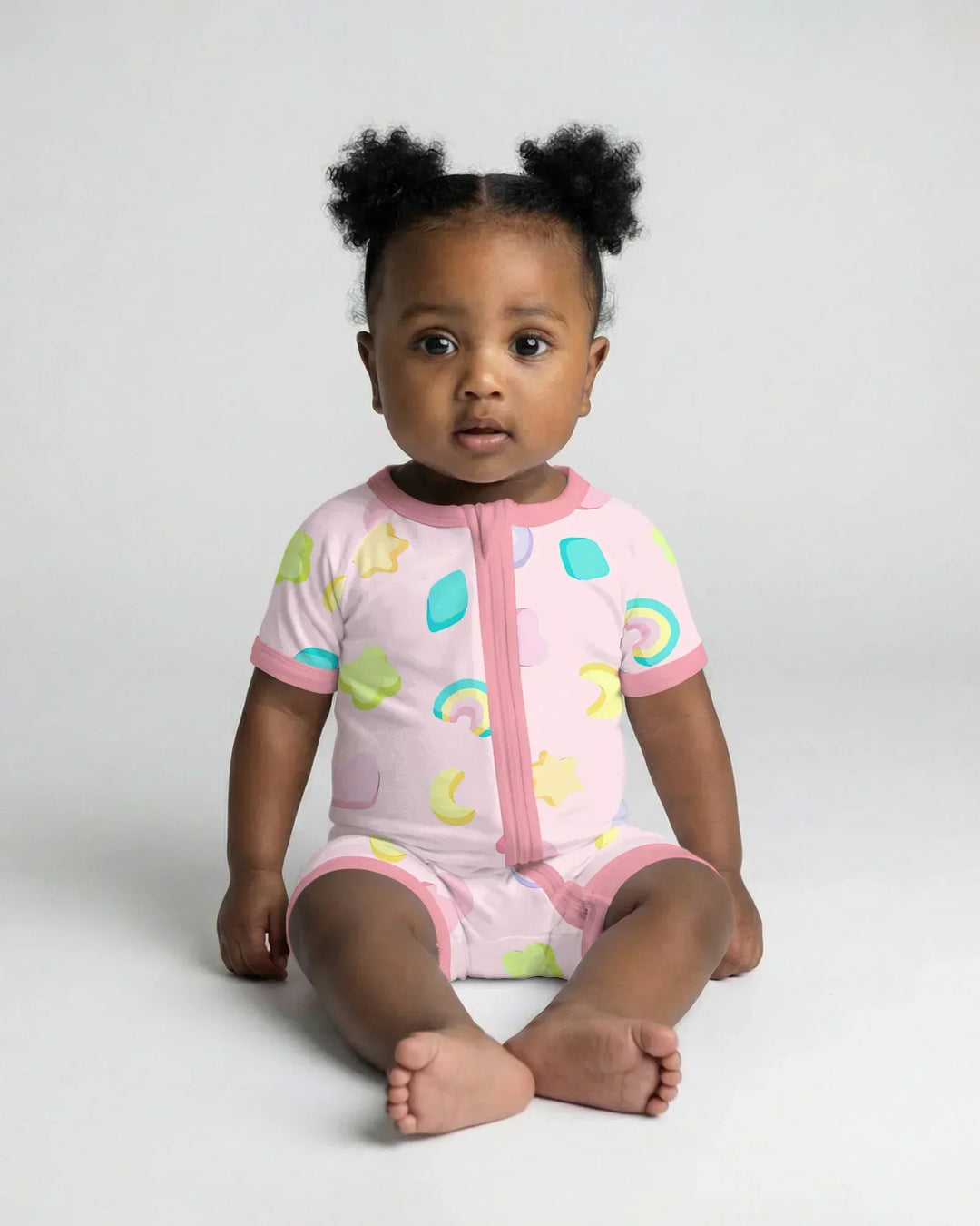 Pastel Lucky Charms Scatter Bamboo Shorty Zippy
