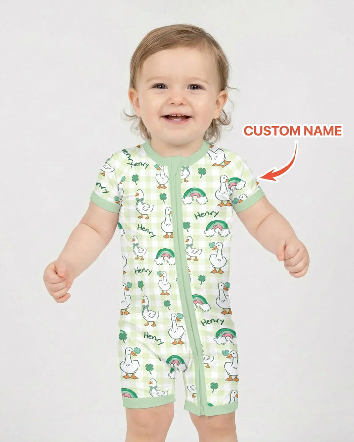 Custom Name Lucky Ducks Bamboo Shorty Zippy