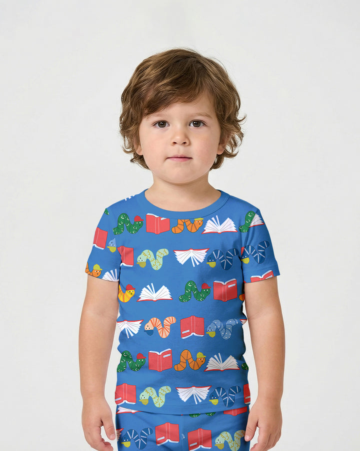 Bookworm Family Matching Bamboo Two Piece Short Sleeve Shorts Pajama Set
