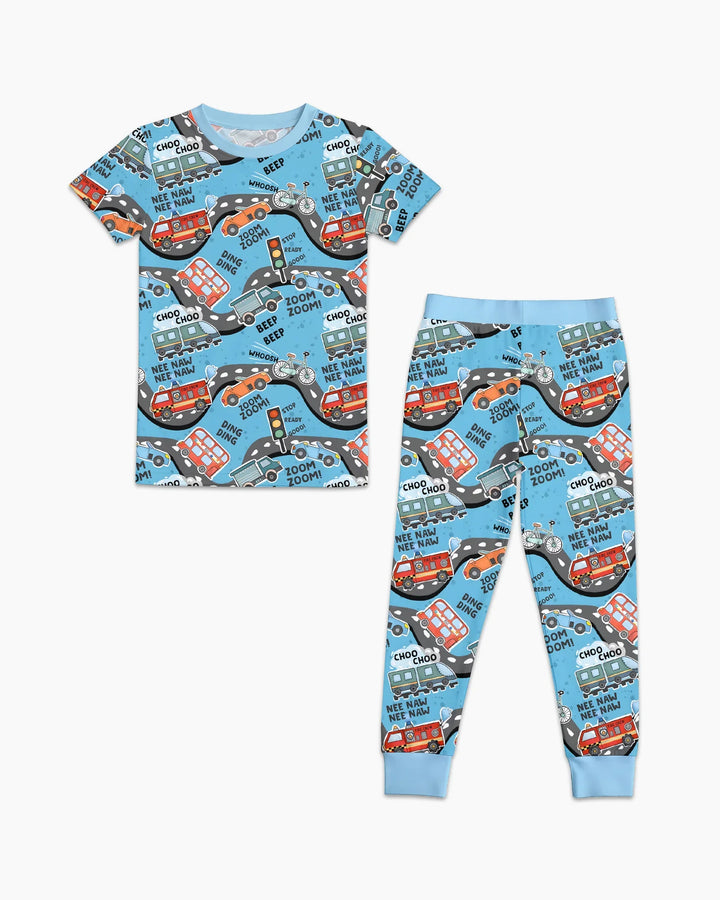 Zoom Zoom Beep Beep Bamboo Two Piece Short Sleeve Pajama Set