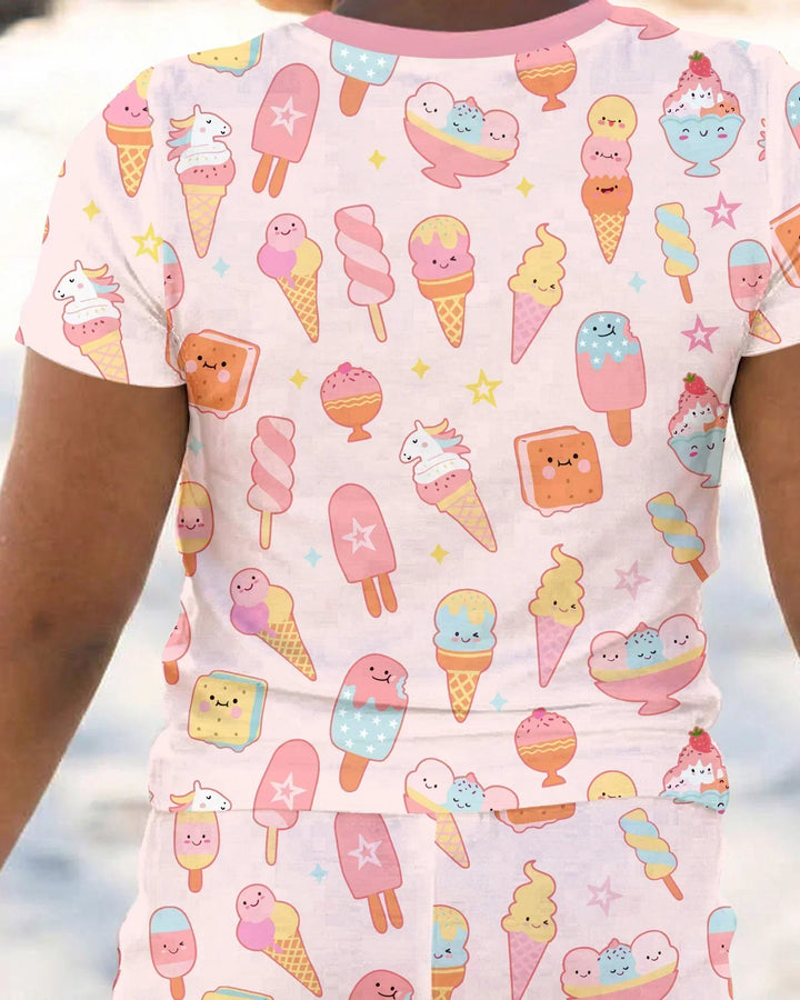 American Ice cream Bamboo Two Piece Short Sleeve Pajama Set