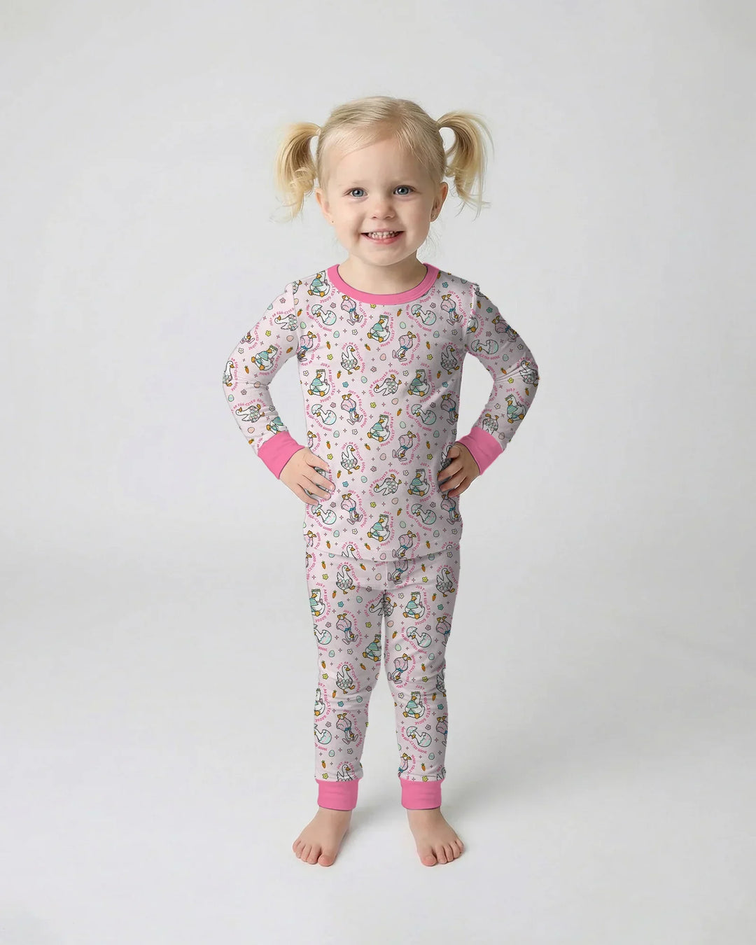 Easter Silly Goose Bamboo Two Piece Long Sleeve Pajama Set