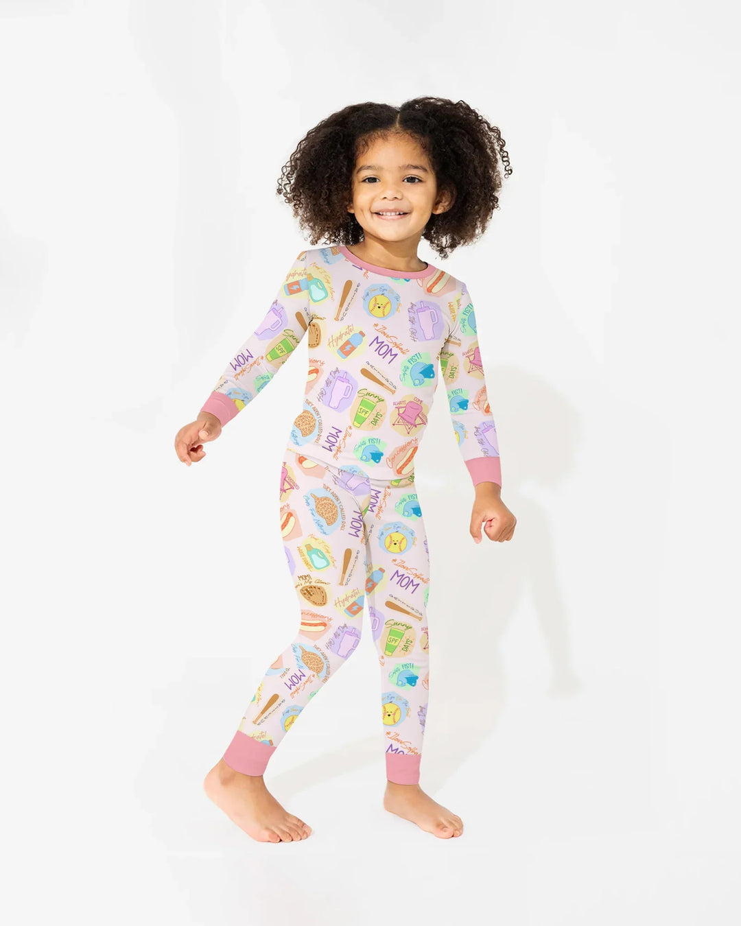 SoftBall Mom Saves The Days Two Piece Long Sleeve Pajama Set