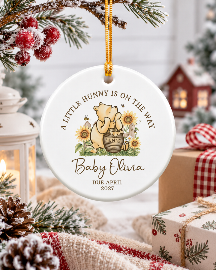 A Little Hunny Is On The Way Ceramic Ornament