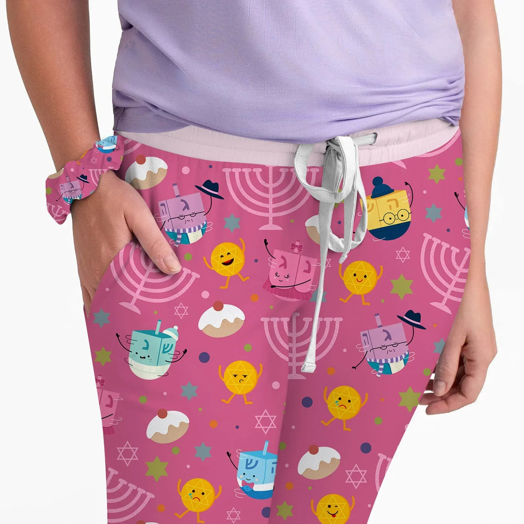 Hanukkah Little Dreidel Family Bamboo Women Pajama Set