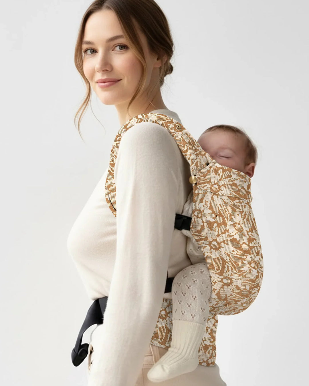 Warm Sand Floral Texture Baby Carrier