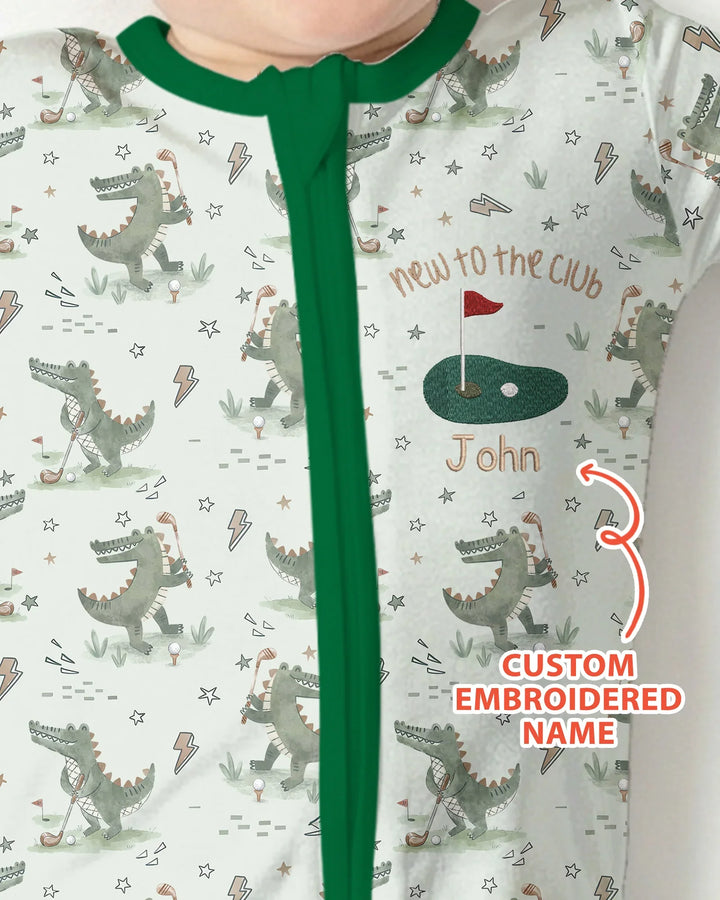 Personalized Embroidered Name Crocodile Golf Bamboo Convertible Zippy