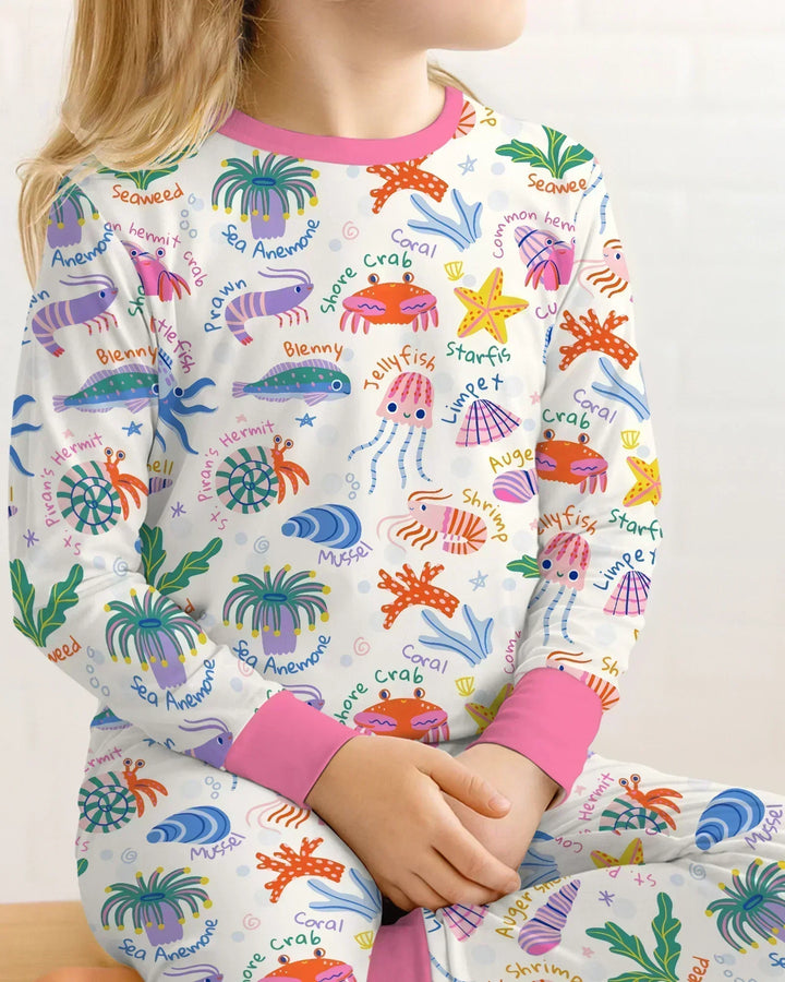 Tide Pool Pals Bamboo Two Piece Long Sleeve Pajama Set