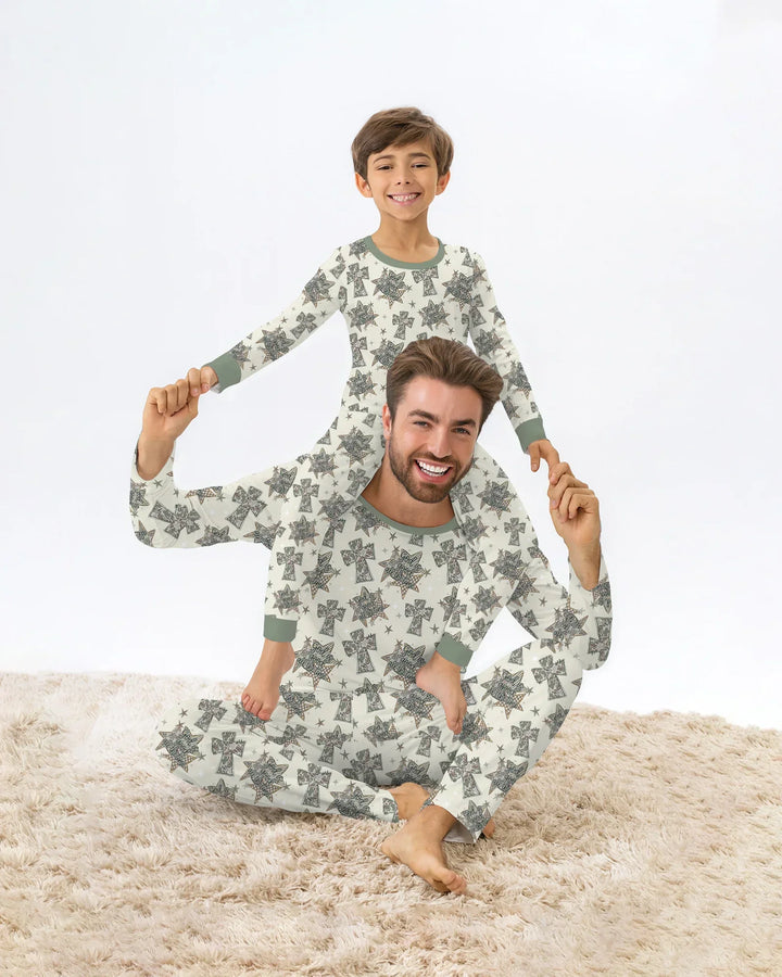 Template Bamboo Two Piece Long Sleeve Pyjamas Set