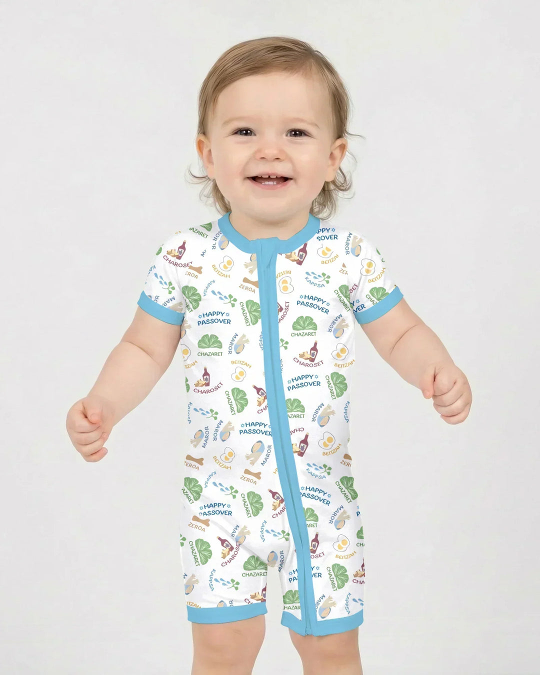 Happy Passover Matching Family Bamboo Shorty Zippy